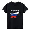 Herren T-Shirts Slowenien Flagge Karte Shirt Männer bedrucktes T-Shirt S-XXXL Kleidung Verrückter authentischer Sommerstil Original