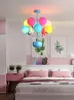Lustres moderne LED lustre pour enfants éclairage nouveauté ballons colorés suspension lampe enfant chambre luminaires nordique suspendu