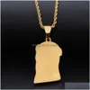 Pendant Necklaces Mens Hip Hop Necklace Jewelry Fashion Stainless Steel Jesus Piece High Quality Gold Drop Delivery Pendants Dhgarden Dhkx4