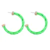 Hoop Earrings Exaggerated Female Spray Painted Geometric European Fashion Trendy Woven Resin Bohemian For Women