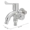 Bathroom Sink Faucets G1/2 Inch Male Thread Water Faucet Dual Outlet Stainless Steel Tap For Garden Washing Machines Spray Taps Aerator