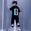 Clothing Sets Children's Suit Boys Summer Short Sleeve T-Shirt Pants 2 Piece Teenage Sports Casual Clothes Set 3 5 8 10 12 13 15Y