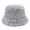 Chapeaux à large bord 2022 Nouveaux chapeaux de seau d'hiver de couleur unie pour hommes femmes fourrure moelleuse épaisse garder au chaud Panama extérieur haute qualité casquette de pêcheur R230308