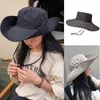 Wide Brim Hats All-match Sun Protect Hat Big Cowboy Foldable Fisherman Breathable Fishing For Outdoor Sport Drop