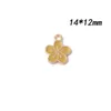 Charms 10pcs/Lot 14 12mm Kawaii Jewelry Enamel Alloy Flower Gold Tone Plated Floral Earring Pendant Metal