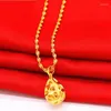 Pendant Necklaces Stylish Hollow Drop-shaped Gold Necklace Vietnam Gilded Sand For Women Clavicle Chain Choker Necklacse Jewelry Gifts