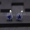 Stud Gems Ballet 189Ct Natural Blue Sapphire Earrings Pure 925 Sterling Silver Flowers Vintage For Women Fine Jewelry 230307