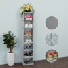 Titulares de armazenamento racks jendeho shoe rack 8 camadas diy n stckable standing sapatos de pé grátis altos organizadores verticais pequenas prateleiras de corredor de entrada 23030307