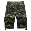 Mäns shorts premium kvalitet kamouflage last män avslappnad militär armé stil lös lös baggy ficka manliga kläder 230307