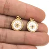 Charms Echte met goud gevulde email ronde ketting sieraden dames kompas hanger cadeau voortreffelijk diy productie