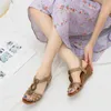 Sandalen Timetang Wedge Sandals dikke dicksoled dames zomer nieuwe stijl Amerikaanse casual softssoled moederschoenen plus size retroroman Z0306