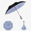 Parapluies Coupe-Vent Inverse Pliant Double Couche Parapluie Inversé Auto Stand Pluie Soleil Femmes Hommes Haute Qualité Longue Poignée C