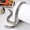 Chains BONISKISS 2023 Durable 12mm Wide Heavy Large Mens Stainless Steel Necklace Chunky Link Chain 24 Inch Silver Color