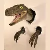 Oggetti decorativi Figurine Decorazione dinosauro 3D Velociraptor Set Puntelli atmosfera da parete in resina Drop 230307