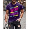 Heren t shirts Engelse letters woorden alles zal goed zijn 3d overal over gedrukt shirt zomer streetwear korte mouw tee unisex kleding