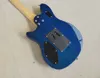 Blue Electric Guitar med Floyd Rose, Maple Fretboard, Quilted Maple Veneer