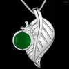 Pendentif Colliers Vert Zircon Feuille d'Argent Sterling-argent-bijoux Collier Vente Pendentifs /PAHVIAGH DBDLBFIP