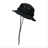 Chapeaux à large bord Nouveau Chapeau de pêcheur de camouflage Protection solaire extérieure réglable Unisexe Cordon de serrage pliable Casquette de pêche d'été Casquette de bassin R230308