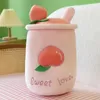 New Milk Tea Cup Kawaii Anguria Peluche Fruit Cup Mirtillo Cuscino Bambola Ragazza Regalo di compleanno per bambini