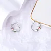 Hoop Earrings 925 Silver Sun And Star Moon Women Fashion Simplicity Earring U-Shape Blue Luxury Zircon Geometry Jewelry