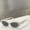 Дизайнерские маленькие овальные солнцезащитные очки для женщин Круассан Стереоскопическая трещина PR 26Y смелые геометрические линии Symbole узкая оправа Нерегулярный треугольник для вечеринок Оттенки Очки для мужчин