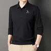 Herrpolos Hazzys herr golfkläder vår/hösten mäns casual t-shirt mäns solida färg långärmad polo skjorta smal topp 230308