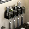 Porte-brosse à dents bjr en alliage d'aluminium support mural poinçon installation gratuite porte-dentifrice accessoires de salle de bain 230308