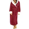 Women's Sleepwear Thicken Warm Couple Style Flannel Robe Winter Long Sleeve Bathrobe Sexy Hooded Women Men Nightgown Lounge Home Clothes