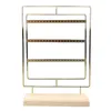 Sieradenzakken roterende metalen oorbel organizer - houten display standhouder/ 60 gaten voor hangende bengele oorbellen/ klassieke sho