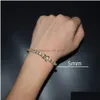 Tennis 5Mm 4Mm M Glacé Diamant Bracelet Zircone Triple Verrouillage Hiphop Bijoux 1 Rangée Cubic Hip Hop Luxe Hommes Bracelets Drop Dhgarden Dhw96