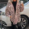 Women's Jackets Turn-down Colllar Botton Loose Jacket Elegant Leopard Print Cardigan Women Fashion Casual Long Sleeve Pocket Irregular Coat