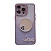 Love Plating Bling Diamond Case för iPhone 14 13 12 11 Pro XR XS Max X 8 7 Fall Luxury Chromed Soft TPU Mirror Make Up Heart Smile Gradient Glitter Fine Hole Telefonskydd