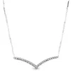 925 Silver Fit Pandora Naszyjnik Wisiant Serce Kobiety Moda Biżuteria Prawdziwe Świeci