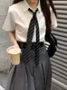 Skirts HOUZHOU Vintage Y2k Pleated Skirt Women Preppy Style Autumn Korean Fashion High Waist Knee Length A-line Skirt 90s Aesthetic W0308