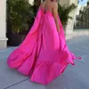 Robes décontractées angleterre robe femmes solide fête plissée sans manches bohème Maxi vêtements d'été lâche Vestido De Mujer