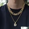 Kedjor hiphop bling smycken män is av rap personlighet legering diamant nk3 1 figaro kubanska länkhalsband eller armband släpp dhgarden dhtgn