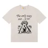 Mens and Womenes Galleryse Depts T Shirts Fashion Brand Galleryesハイストリートピンク金色のレタープリントダブルヤーンコットン5Hl