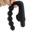 Anal Toys Bead Vibrator Prostate Massager Plug Waterproof 10 Speeds Stimulation Butt Anus Silicone Adult Men Women Sex 230307