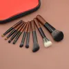 Narzędzia do makijażu 9pcs Zestaw makijażu makijażowy Zestaw minikosmetyczny pędzel proszkowy podkład Blush Blooming Broow Ckseshadow Zestaw szczotkowania pędzla 230308