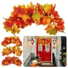 Flores decorativas Lintel artificial Planta pendurada Halloween Decoração de casamento de outono folhas de bordo plantas de videira faux eucalipto folhas