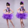 Abbigliamento da palcoscenico Giornata dei bambini Costumi di paillettes di danza jazz Abiti da ballo Ragazze Spettacoli moderni per abito da ballo per bambini