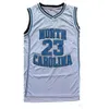 North Carolina Men Tar Heels 23 Michael Jersey UNC College gestikte basketbalshirts Draag Jerseys Zwart Wit Blauw shirt