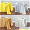 Bordduk 1pcs Solid Color Satin Er Overlay For Birthday Wedding Banquet Restaurant Festival Party Supply 220513 Drop Delivery Hom DH3yr