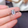 Cluster Rings Emerald Cut 5x7mm 1CT Moissanite D Color Engagement Wedding Ring 925 Sterling Silver Solitaire