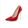 Одежда для ботинок стиль стиль сексуальные заостренные насосы модные краски Соответствующие цветовые наскальмления белый красный черный супер высокий каблук Стилетто Женщины
