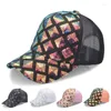 Bonnets Beanie/Skull Caps 5 Couleurs Été Femmes Léger Et Respirant Impression Colorée Protection UV Homme Grande Casquette De Baseball Oliv22