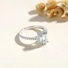 Bagues de grappe Ainan 2ct coupe émeraude D couleur Moissanite 925 bague en argent Sterling pour mariage bijoux fins de mariée