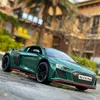 Modello pressofuso 1/24 AUDI R8 V10 Plus Modello di auto sportiva in lega Fonde sotto pressione Modello di auto giocattolo in metallo Alta simulazione Collezione di luci sonore Giocattoli per bambini Regali 230308