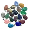 Pendanthalsband Ovxxons 1 PCS Natural Stone Opal 17x27mm Drop Shape Spotted Melon Seed Button Diy Accessories