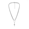 Chains Fashion Double Stainless Steel Necklace For Men's Dagger Twist Chain Cold Wind Simple Clavicle Gifts Wholesale